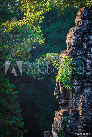 Picture of Face of Bayon temple Angkor Cambodia